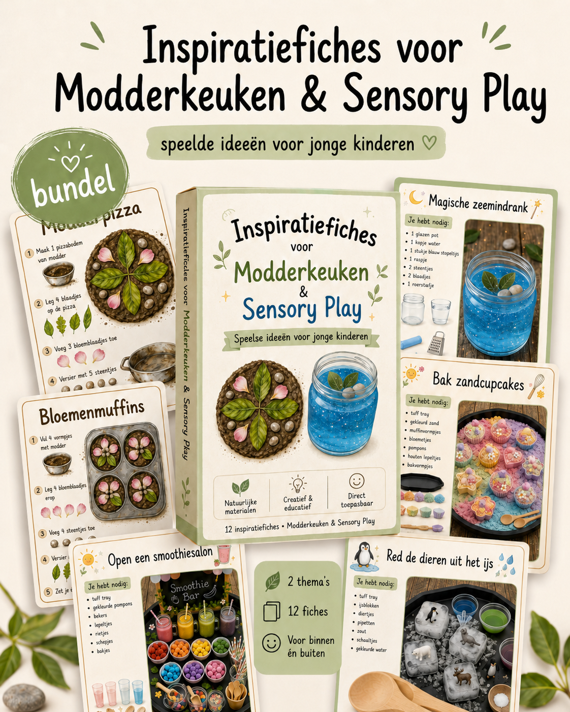 Inspiratiefiches modderkeuken en sensory play