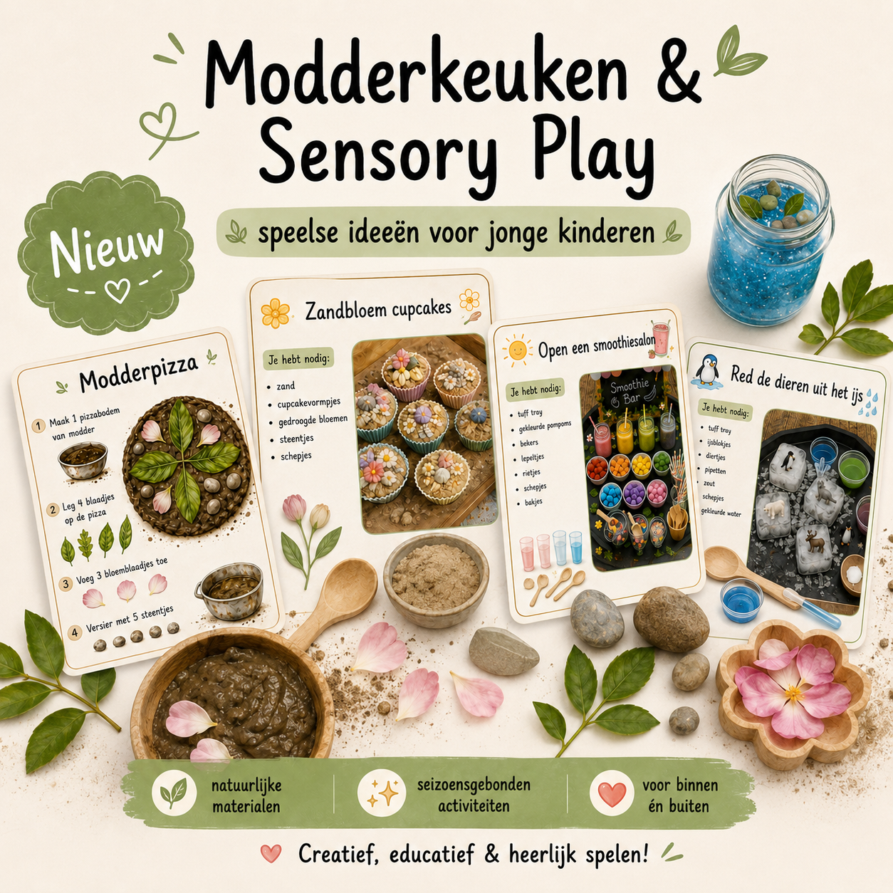 Inspiratiefiches modderkeuken en sensory play - Afbeelding 2